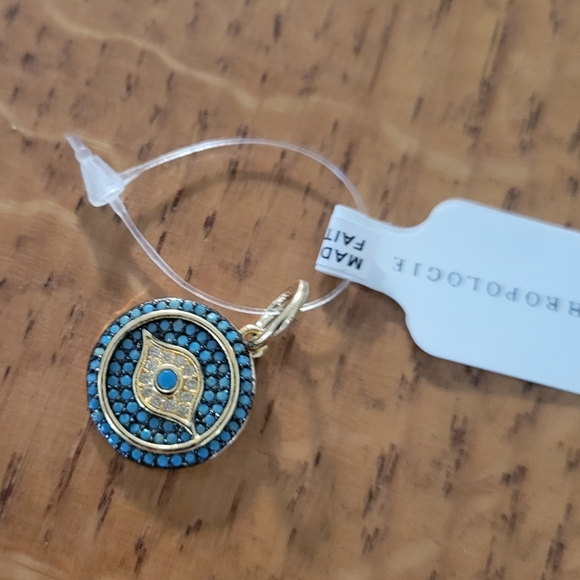 Anthropologie Blue Disc Spirit Eye Pendant - dark turquoise - Picture 6 of 11